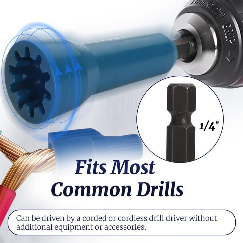 Wire Twisting Tool, 2Pcs Wire Twister Tool Wire Twister Wire Connector Wire Stripper Tool Wire Twister Tool for Drill, Wire Twisting Spinner Wire Stripping and Twisting Tool for Power Drill
