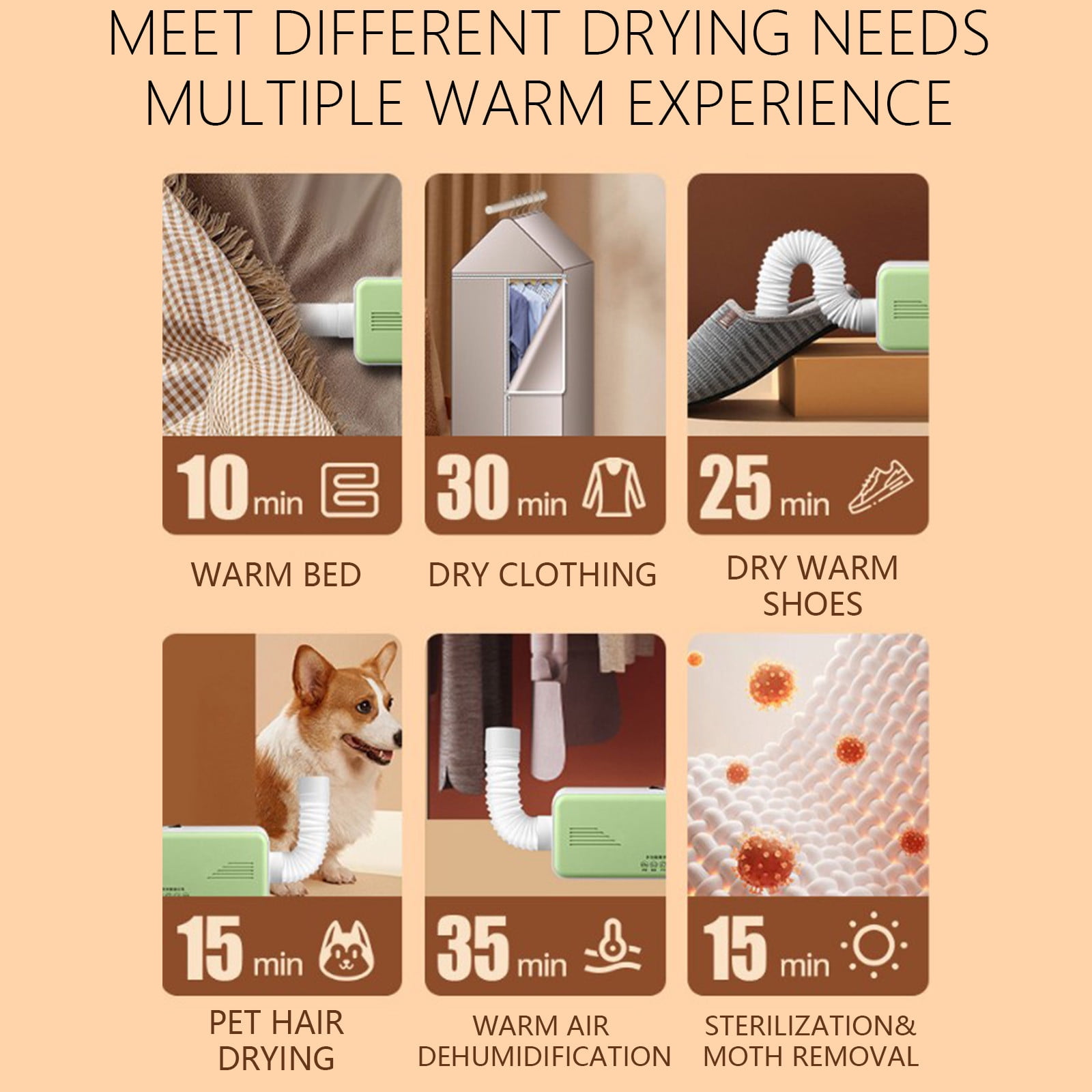Portable Clothes Dryer Machine, 800W Power with Foldable Shelf, Compact for Apartments and Travel, Timer Function for Efficient Drying