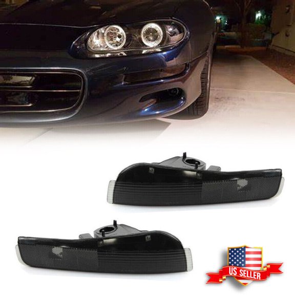 GTINTHEBOX 2x Smoked Lens Front Bumper Signal Light For 1993-1997 Pontiac Firebird Trans Am