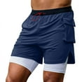 thumbnail image 6 of Dagugfen Athletic Mens Shorts Drawstring Double-Layer Fitted Solid Color Breathable Running Shorts, 6 of 6