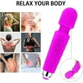 thumbnail image 2 of Rechargeable Wand Massager for Women, Electric Handheld Massager, 20 Vibration Modes and 8 Speeds, Waterproof, Quiet, Cordless, for Neck Shoulder Back Foot Muscle Body Massage, Sport Recovery,Purple, 2 of 4
