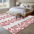thumbnail image 5 of Red Gray Botanical Large Area Rugs for Bedroom Living Room, Soft Non Slip Carpet Bedside Rug, Pastoral Spring Summer Leaf Aesthetics Rectangular Floor Cover Kitchen Accent Rug 5'x7' for Office, 5 of 9