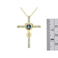 thumbnail image 4 of RYLOS Matching Jewelry Yellow Gold Plated Silver Claddagh Ring & Cross Necklace. Heart Gemstone & Diamonds, 6MM Alexandrite June Birthstone; Size 7, 4 of 9