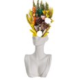 thumbnail image 2 of 7in White Ceramic Half Face Flower Vase, Cute Head Statue Small Vase,ceramics Statue Flower Vase Face Pots For Table Indoor Home Decor, 2 of 4