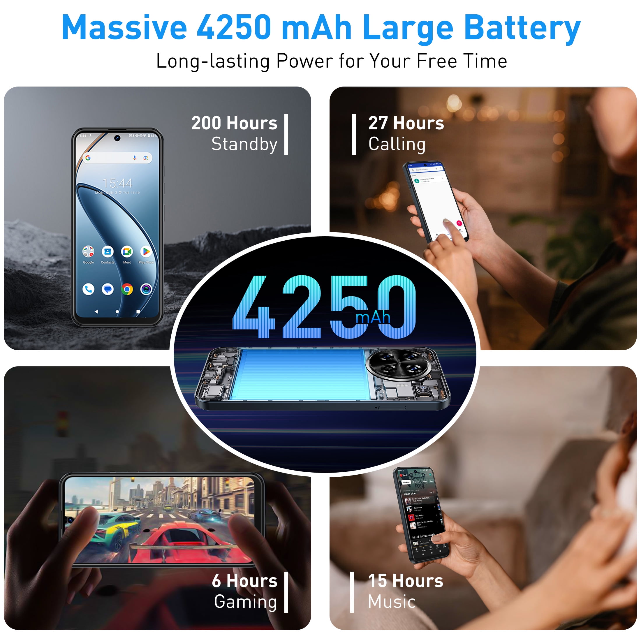 XGODY X31 4G Only T-Mobile Unlocked Android Phone, 64GB Unlocked Cell Phones,6.528" Smartphones, 4250mAh Battery, Navy Blue