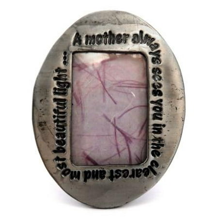 Small oval shaped picture frame with the words 