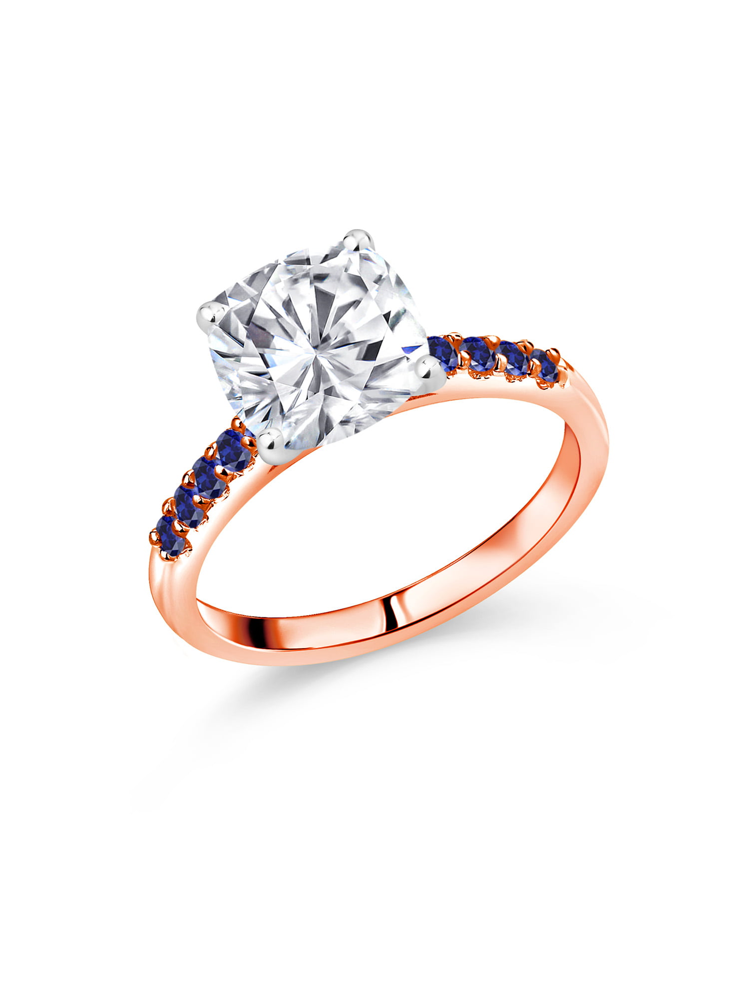 2.4CT Round Cut Sim Diamond Sterling halo Engagement Ring White/Rose Bridal band 