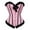 Pink, variant on Hpapadks Waist Trainer Cincher for Women Striped Ruffles Ruched Bustier Bodysuit Retro Boned Overbust Push Up Lace Up Corset Belt Halloween Purple