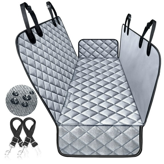 FURRYFECTION All-inclusive with No Windows Dog Seat Cover for Back Seat,100% Waterproof & Scratch-resistant & Sturdy Pet Seat for Cars Trucks, and SUVs(Grey,S,53"×57")