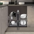 thumbnail image 3 of 1 PCS Black Pull-out Cupboard Organizer, Pull-out Pantry Shelves, Corner Pull-out Organizer, 3 of 11