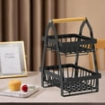 thumbnail image 4 of de alambre de metal desmontable de 2 niveles, soporte para cuenco de de de granja de de pan negro, de, 4 of 9