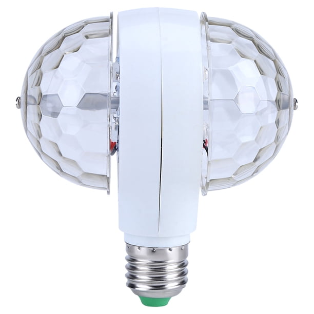 Luces Discoteca Luz Blanca Para Discoteca, Delaman Mini Doble Cabeza Disco Bola Colorida E27 LED RGB Etapa Luz con Efecto de Luz Giratoria Para Disco Party Etapa Efectos de Luz Blanco/Transparente