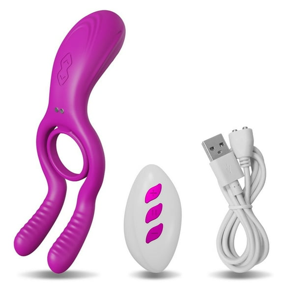 Vibrating Penis Ring with Remote for Couples, with Rabbit Stimulator, Anal Vibrating Massager for Men, Penis Ball Vibrator Rechargeable Sex Toys