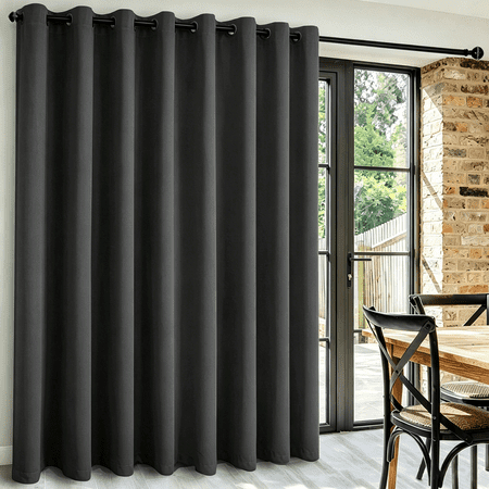 XWZO Room Divider Curtains 100"W x 84"L for Bedroom Living Room, Extra Wide Thermal Blackout Curtains for Patio Sliding Glass Door, Grommet, 1 Panel, Dark Grey