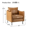 thumbnail image 5 of Vegan Leather Upholstered Accent Chair Lounge Armchair Sofa Moveable Cushion Metal Legs Reception Bedroom Camel, 5 of 5