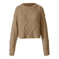 thumbnail image 3 of Sweaters for Women 2025 Fall Winter Oversized Long Sleeve Cropped Knit Jumper Top Womens Pullover Sweaters, 3 of 6