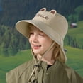 thumbnail image 5 of WUXIAN Toddler Kids Sun Hats Upf 50+ Protection Hat Wide Brim Beach Hats With Adjustable Chin Strap Safari Hat,Khaki,One Size, 5 of 6