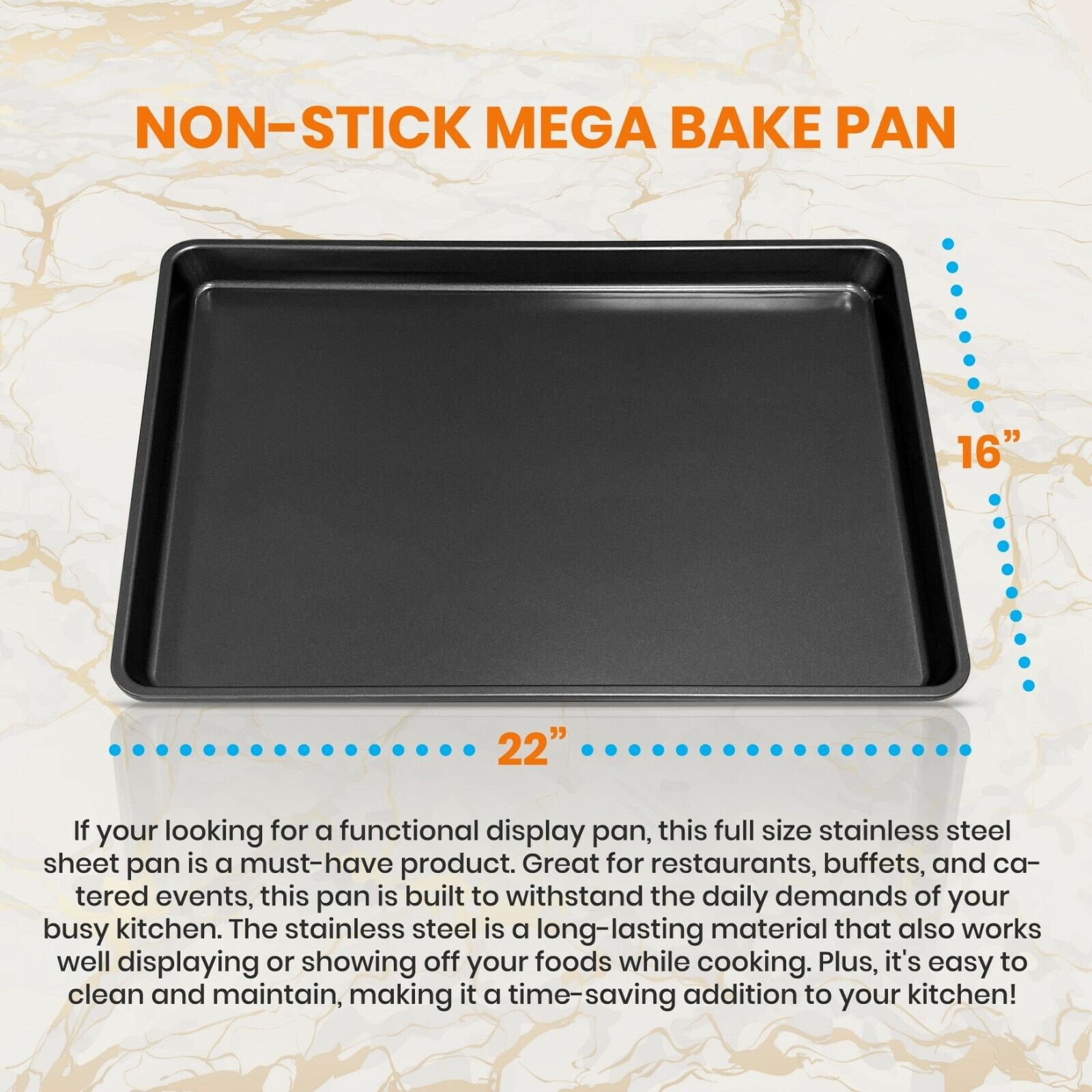 NutriChef Non Stick Baking Sheets, Cookie Pan Aluminum Bakeware,  Professional Quality Kitchen Cooking Non-Stick Bake Trays with Silver  Coating Inside