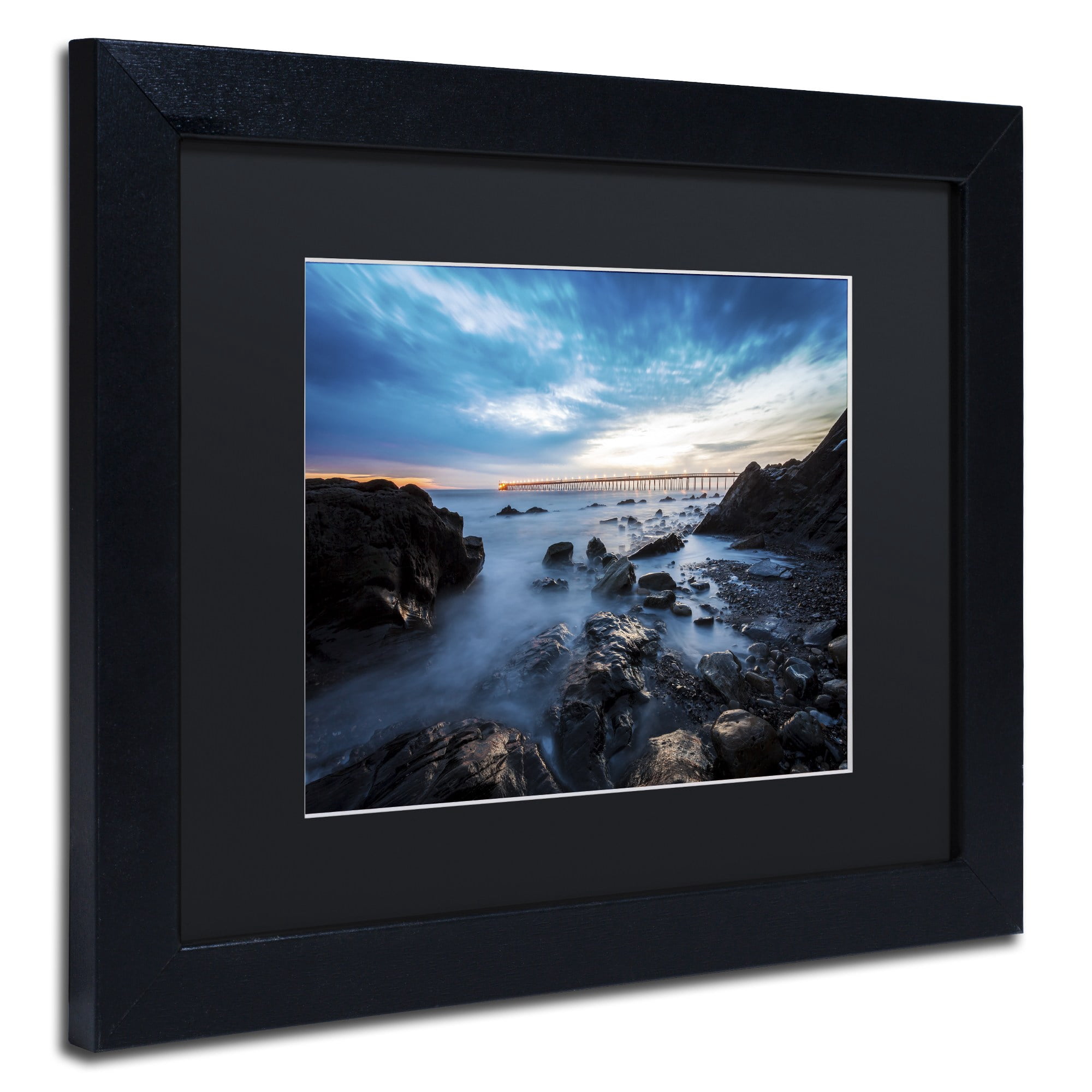 Chris Moyer 'Bacara Twilight' Black Matted Framed Art
