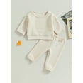 thumbnail image 2 of ZAXARRA Ensembles de Pantalons 2 Pcs pour Bébés Garçons Manches Longues Col Rond Chandails en Molleton et Pantalons Unis, 2 of 9