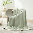 thumbnail image 5 of Snuggle Sac Heather Sage Green Throw Blanket for Couch, Ultra Soft Microfiber Knitted Blanket Cozy Warm Blankets, Sage Green, 50x60 inches, 5 of 6