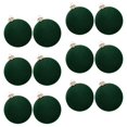 thumbnail image 5 of FVDPWYE 12 Pieces Velvet Christmas Ball Ornaments Christmas Tree Decor Elegant Sturdy Decorative Hanging for Party Home Wedding Decor Dark Green, 5 of 9