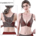 thumbnail image 3 of Wire-Free Front Closure Push Up Bra with Seamless Lift and Comfort Fit Rose Design, 3 of 5