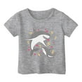 thumbnail image 2 of XEGLSBU Girls T-Shirts Size 10-12 Capybara Girls Clothes Cute Graphic Shirts Kids Short Sleeve T Shirt Ocean Tee Tops Grey Size 12-13 Years, 2 of 3