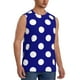 thumbnail image 2 of Fotbe Navy And White Polka Dot Men's Camiseta sin Mangas Estampada para Hombres, Playera Casual para Gimnasio, Entrenamiento, Playa-Large, 2 of 7