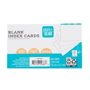Pen and Gear Blank Index Cards, 3"x 5", White, 100 Count