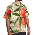 thumbnail image 2 of Peach Men's Short Sleeve Beach Shirts, Casual Button Down Poplin Printed Summer Tops - Unisex, 2 of 6