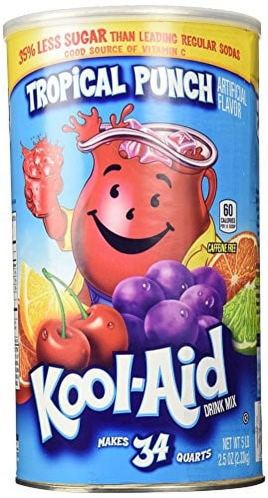 Kool-Aid Tropical Punch Powder, 82.5 Oz Container, Makes 34 Quarts