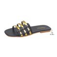 thumbnail image 5 of Willtoo Women's Wide Width Flat Slides Sandals Cut Out Dressy PU Leather Slip on Flats Trendy Summer Casual Shoes, 5 of 6