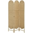 thumbnail image 1 of HOMCOM 3 Panel Room Divider, Bohemian Folding Privacy Screen, Natural Wood, 1 of 10