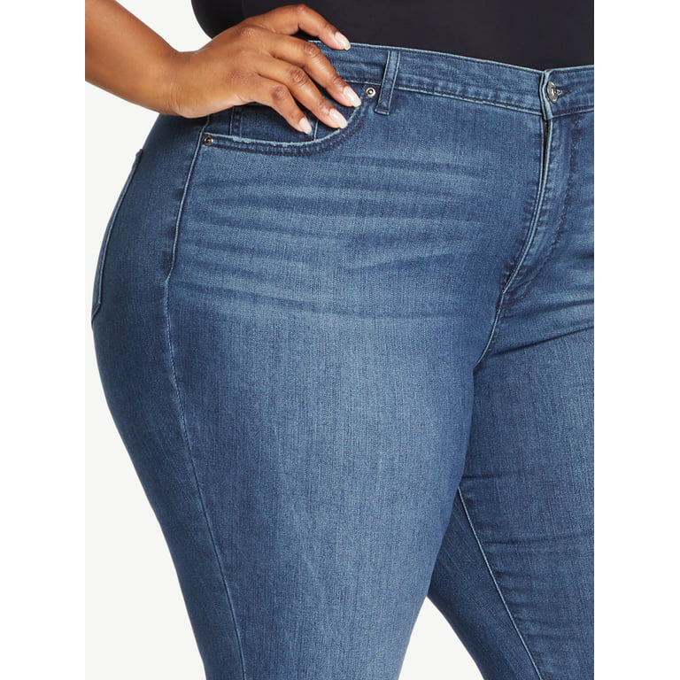 Sofia Jeans by Sofia Vergara Women's Plus Size High Rise Skinny Kick  Bootcut Jeans 