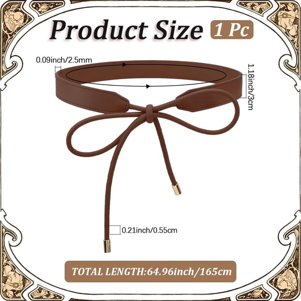 Boho Knotted Thin Dress Waist Belt Women Fashion PU Leather  display picture 1