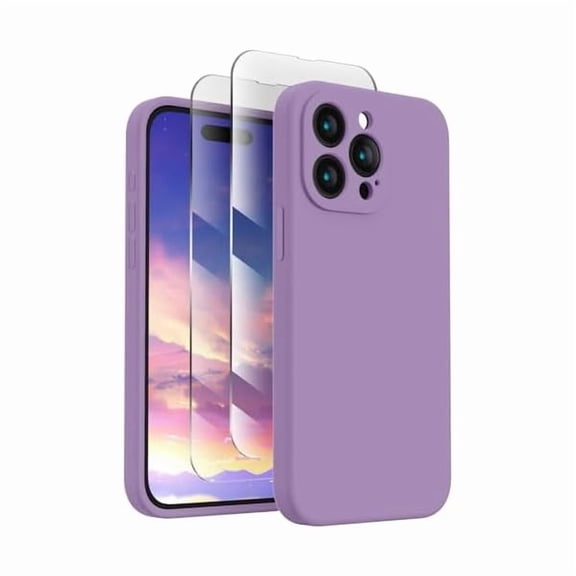 Eryueer Designed for iPhone 15 Pro Max Case, Silicone Upgraded [Camera Protection] Phone Case, Soft Anti-Scratch Microfiber Lining Inside, 6.7 inch, Light Purple