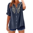 thumbnail image 2 of Womens Summer Tops Short Sleeve Tshirts Shirts V Neck T Shirts Fashion Basic Tops For Woman Casual Tops For Women, 2 of 6