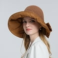 thumbnail image 6 of IDALL Sun Hat Visor Hats Women Outdoor Sunscreen Sun Hat All Match Tethered Large Brimmed Sun Hat Beach Hat Summer Hats Coffee One Size, 6 of 6