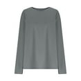 thumbnail image 6 of Wlynlyn Long Sleeve Tops for Women Crewneck Casual Solid Color Pullover Tops Fall Winter Soft Cozy Loose Basic Shirts, 6 of 8