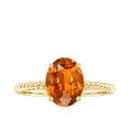 thumbnail image 4 of Rosec Jewels Oval Shape Lab Grown Orange Sapphire Solitaire Ring with Surprise Diamond (8X10 mm), 10K Yellow Gold, US 9.00, 4 of 9