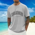 thumbnail image 2 of Telankuip 2026 Summer Mens T Shirts Fashion Letter Printed Raglan Sleeve Round Neck Athletic Tops Soft Comfortable Thin Workout Graphic Tees Simple Stylish T-Shirt for Daily Wear Light Gray XXL, 2 of 4