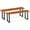 Natural & Black, variant on BarefHaven Acacia Wood Outdoor Bench Set of 2, Backless Patio Dining Bench | Robust Metal Frame, Adjustable Foot Pads, 2-Person Garden Bench with Spacious Seat for Porch, Backyard, Deck, Park