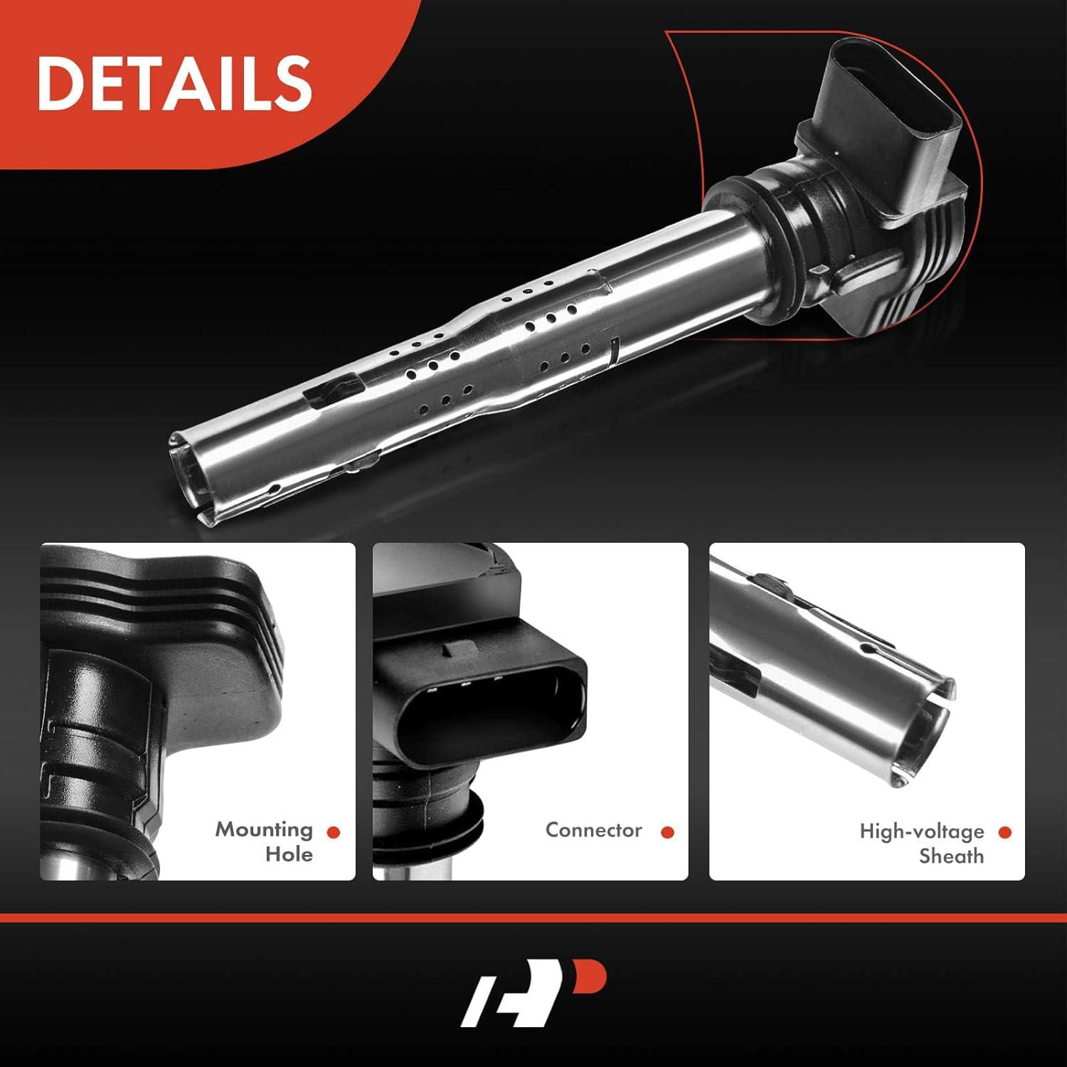 A-Premium Ignition Coil Pack Compatible with Volkswagen Jetta Beetle Golf Passat Rabbit L5 2.5L