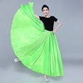 thumbnail image 3 of Elastic Waist Long Women Ladies Adult Satin Swing Dance Practice Skirt, 3 of 4