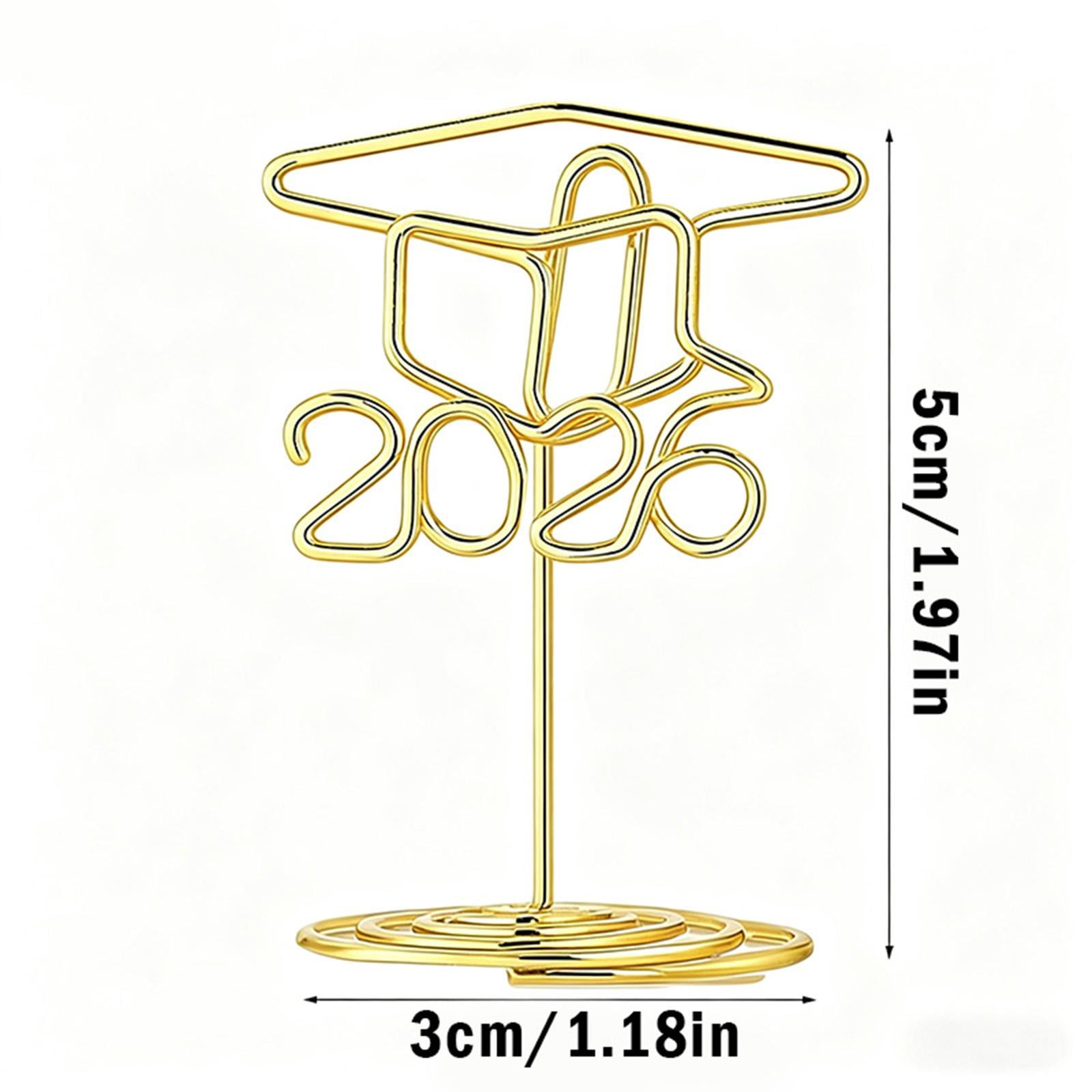 Graduation Party Decorations, 2026 Graduation Party Favors, Table Card Holders, Black and Gold Graduation Decorations 2026, 20 Pack 2X1.5X2 Inch Golden 2026 Graduation Cap Design