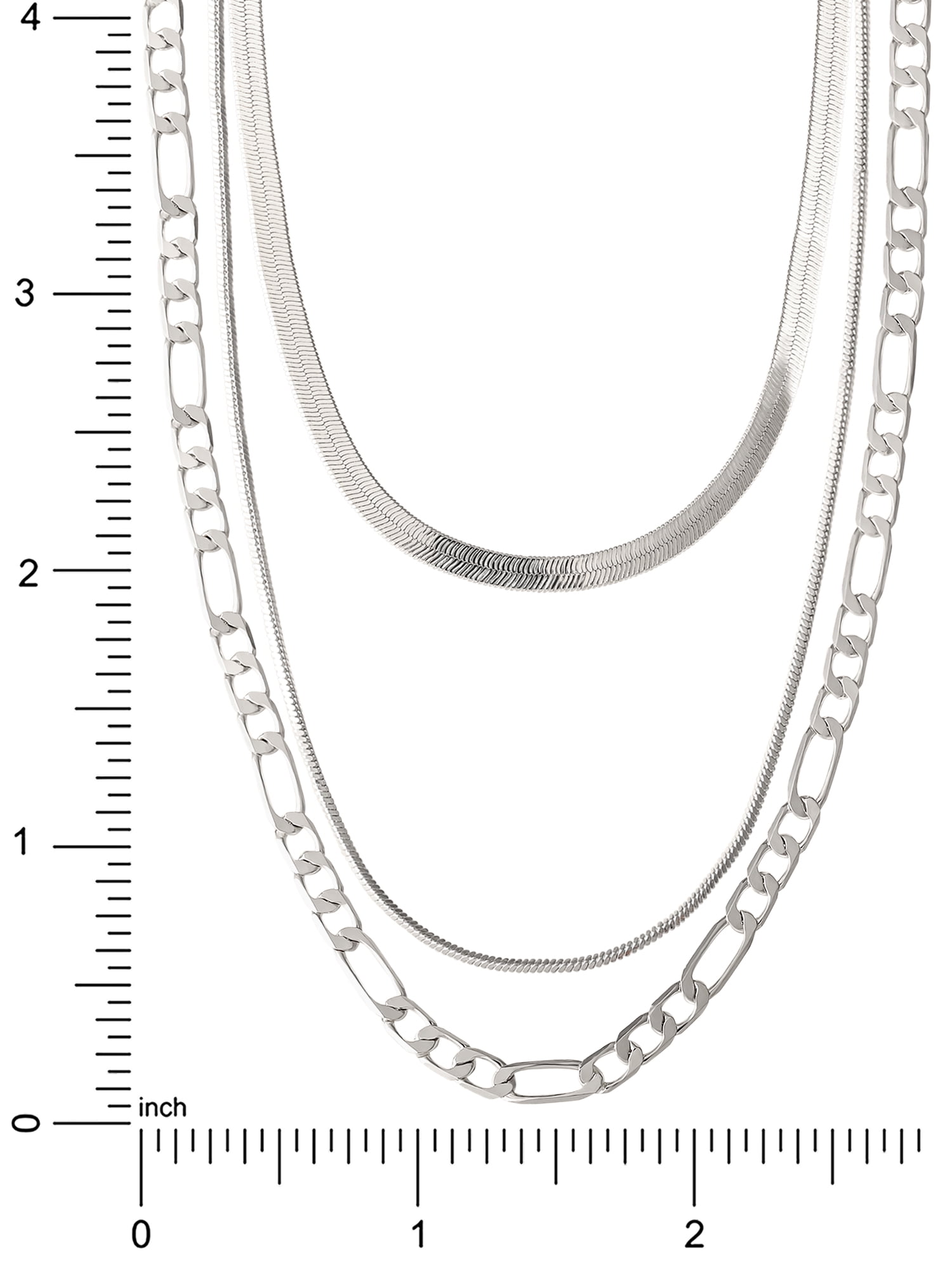 Believe by Brilliance Women's Fine Silver Plated Triple Layer Necklace Set
