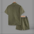 thumbnail image 6 of Handshe Men's Athletic Shorts and Button-Down Shirt Set, Solid Color with Drawstring and Pockets for Sports and Daily Use, 6 of 9