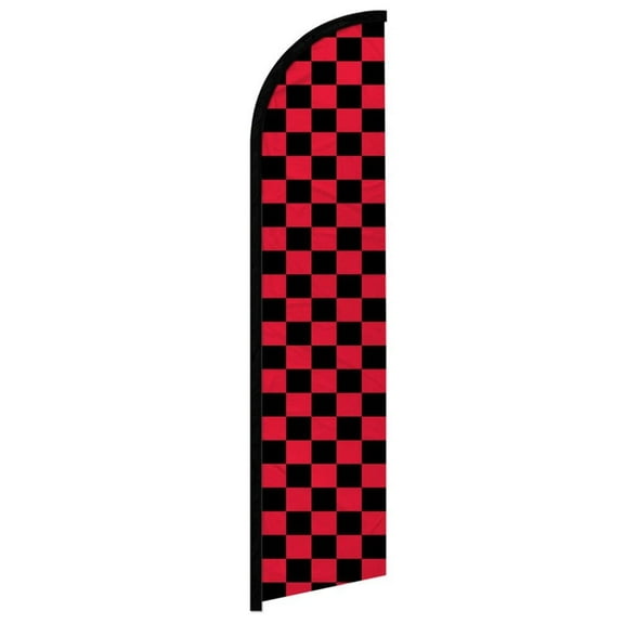 Red & Black Checkered Windless Banner Flag
