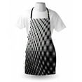 thumbnail image 3 of Abstract Apron Mosaic Pattern with Dots 3D Effect Digital Curvy Skewed Circular Artwork, Unisex Kitchen Bib Apron with Adjustable Neck for Cooking Baking Gardening, Black White Grey, by Ambesonne, 3 of 3